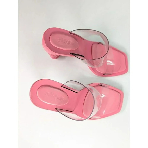 Cult Gaia Women's Vita Vinyl Stacked-Heel Sandals Blossom Size 36 (MSRP $428) - Picture 6 of 10